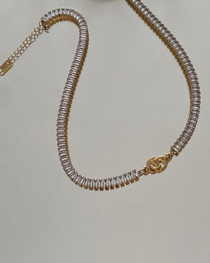 Authentic Dior CD initials Pendant- Reworked Diamante Choker