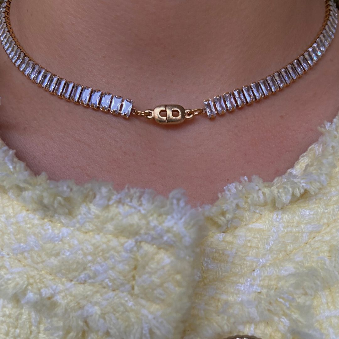 Authentic Dior CD Pendant- Reworked Diamante Choker