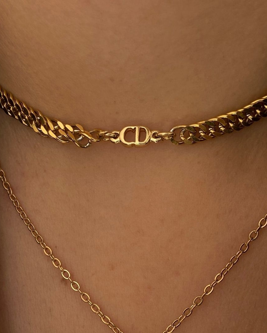 Authentic Dior CD Pendant- Reworked Choker