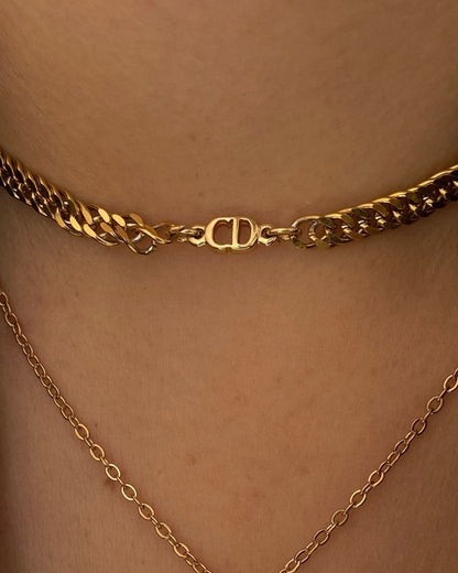 Authentic Dior CD Pendant- Reworked Choker
