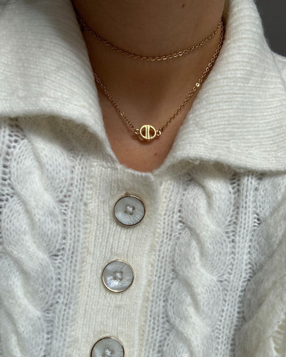 Authentic Dior CD Pendant- Double Chain Reworked Choker