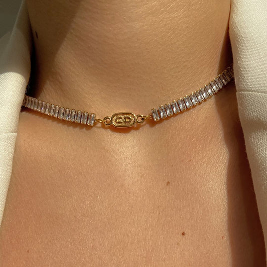 Authentic Dior CD Oval Pendant- Reworked Diamante Choker
