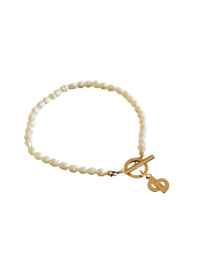 Authentic Dior CD Tag Pendant- Reworked Bracelet Mini Pearls