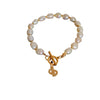 Authentic Dior CD Tag Pendant- Reworked Bracelet Beads & Pearls