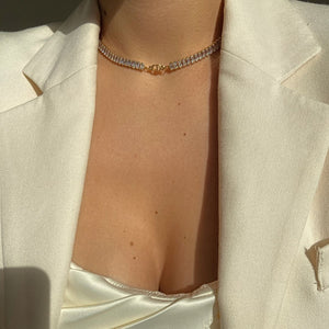 Authentic Dior CD initials Pendant- Reworked Diamante Choker