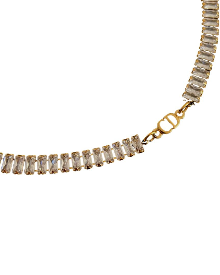 Authentic Dior CD initials Pendant- Reworked Diamante Choker