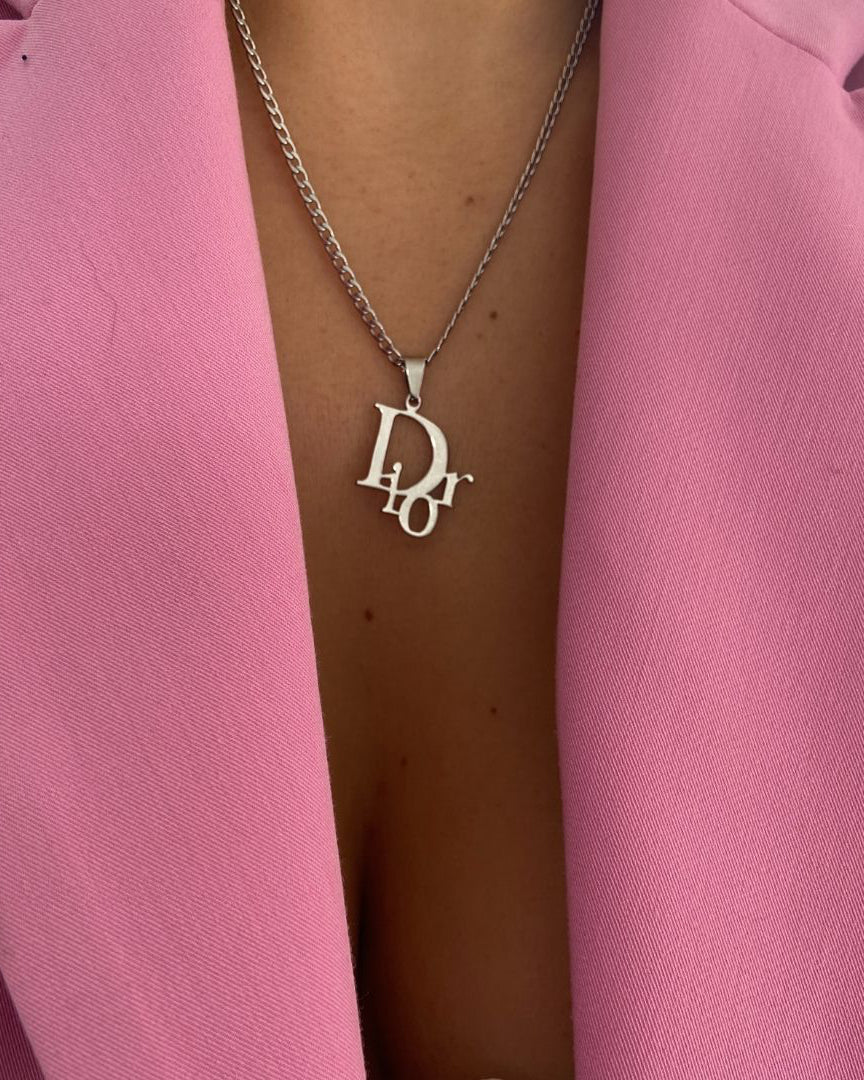 Authentic Dior Galliano Logo Pendant- Reworked Necklace