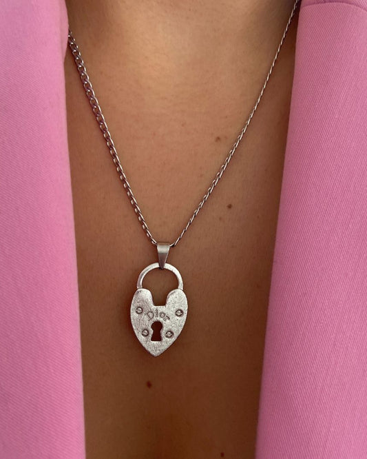 Authentic Dior Logo Heart Pendant- Reworked Necklace