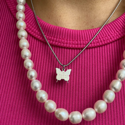 Authentic Gucci Pendant butterfly Repurposed Necklace