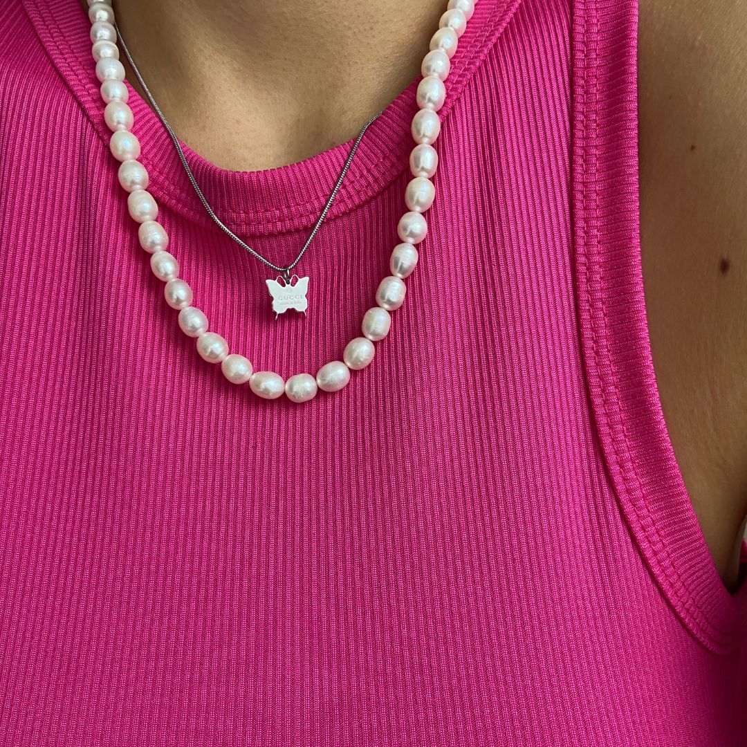 Authentic Gucci Pendant butterfly Repurposed Necklace