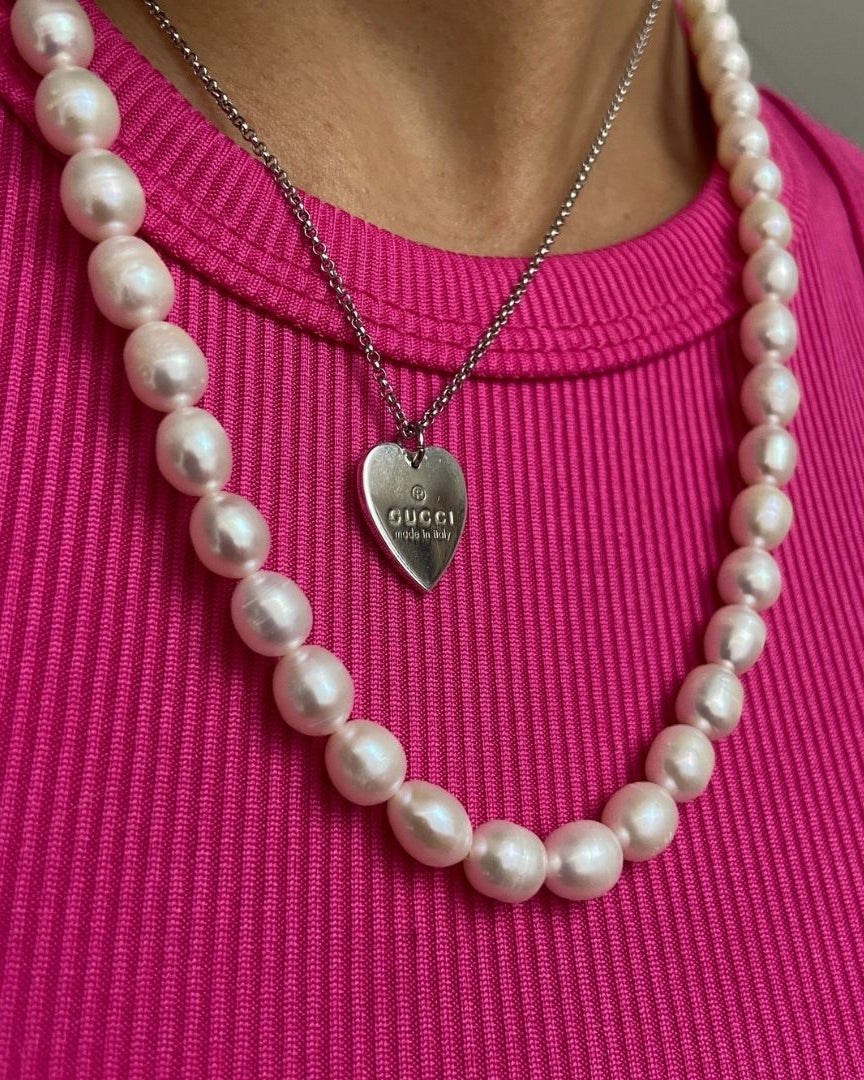 Authentic Gucci Pendant Medium heart Repurposed Necklace