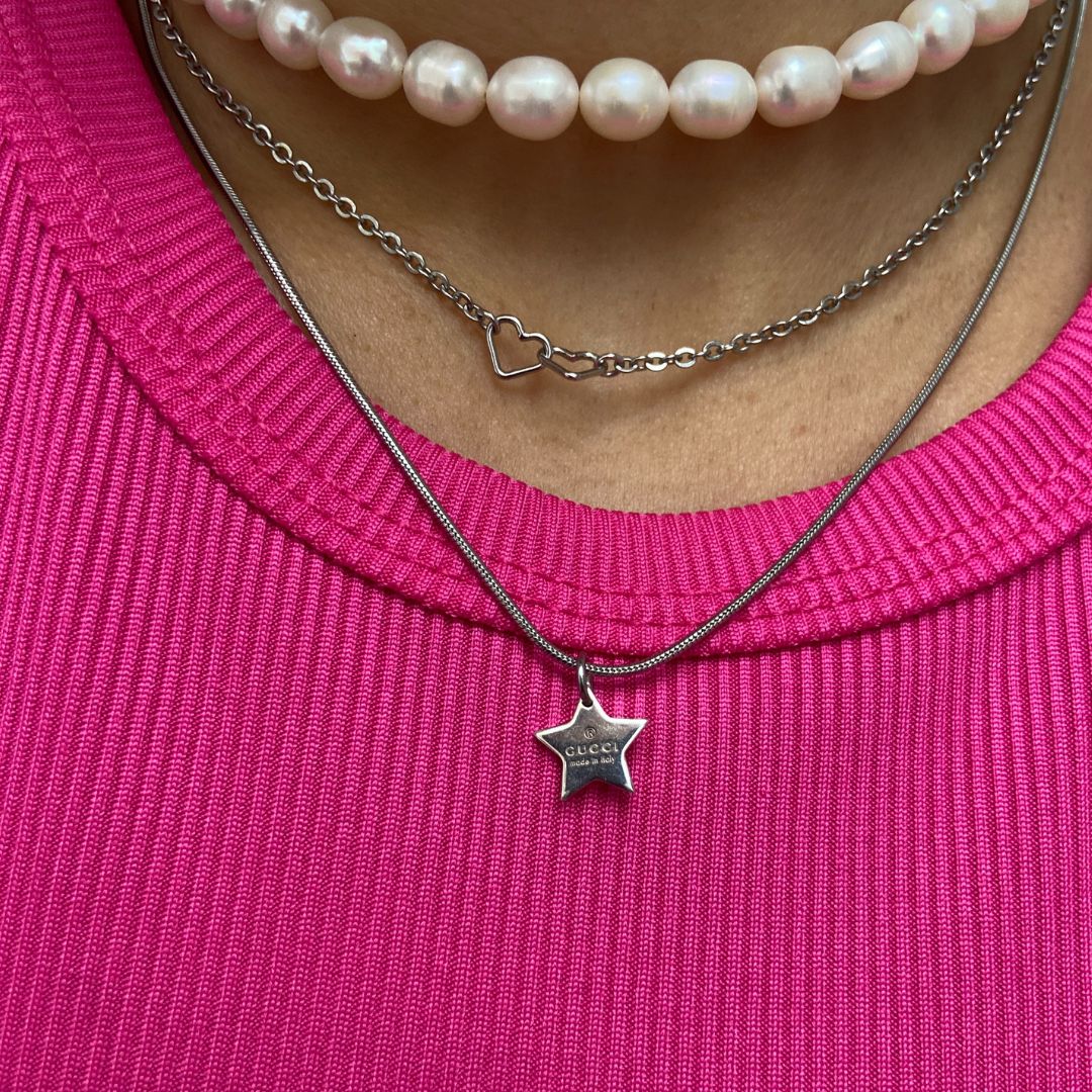 Authentic Gucci Pendant Start Repurposed Necklace