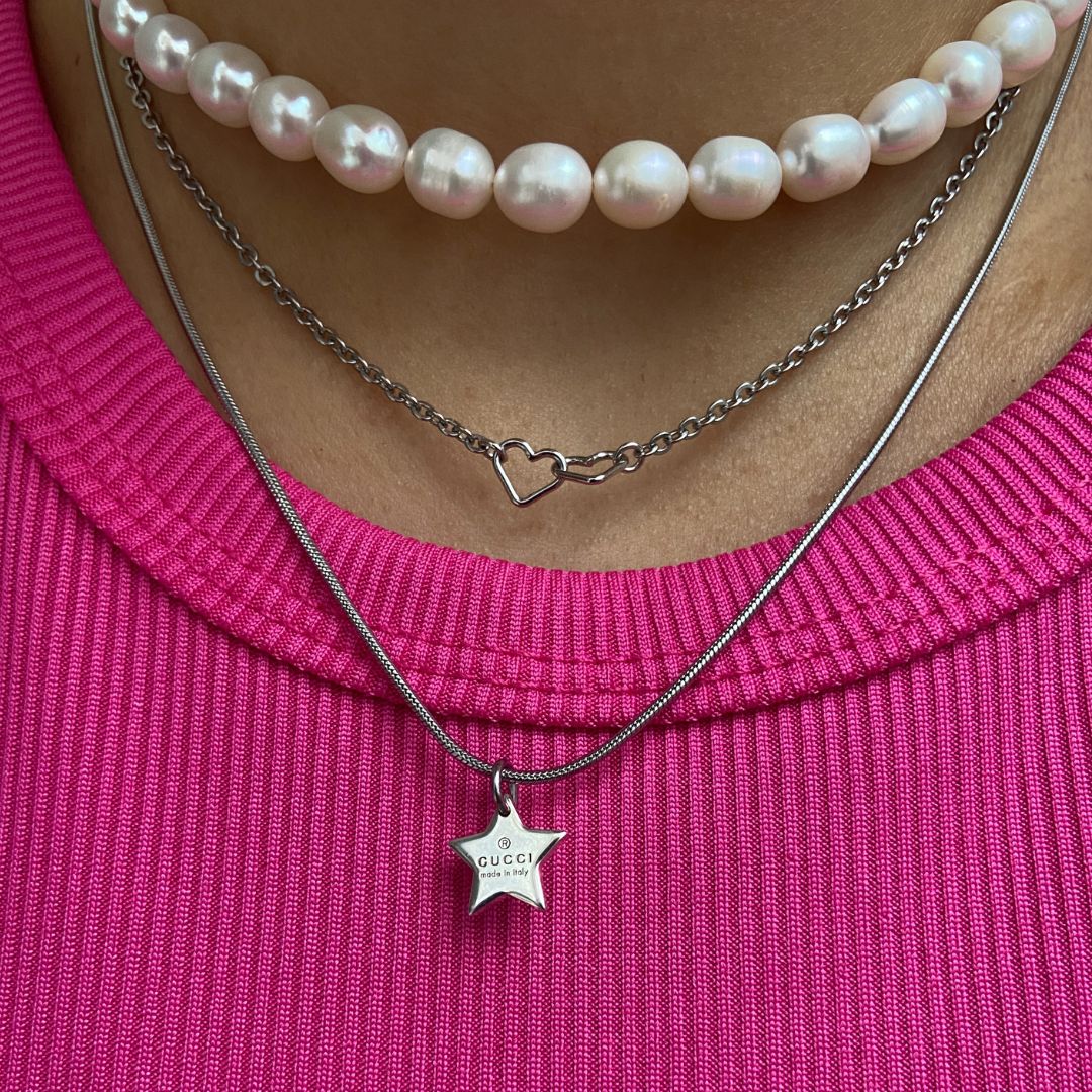 Authentic Gucci Pendant Start Repurposed Necklace