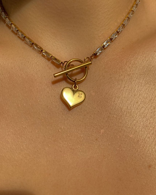 Authentic Louis Vuitton Pendant Heart  Reworked Diamante Necklace