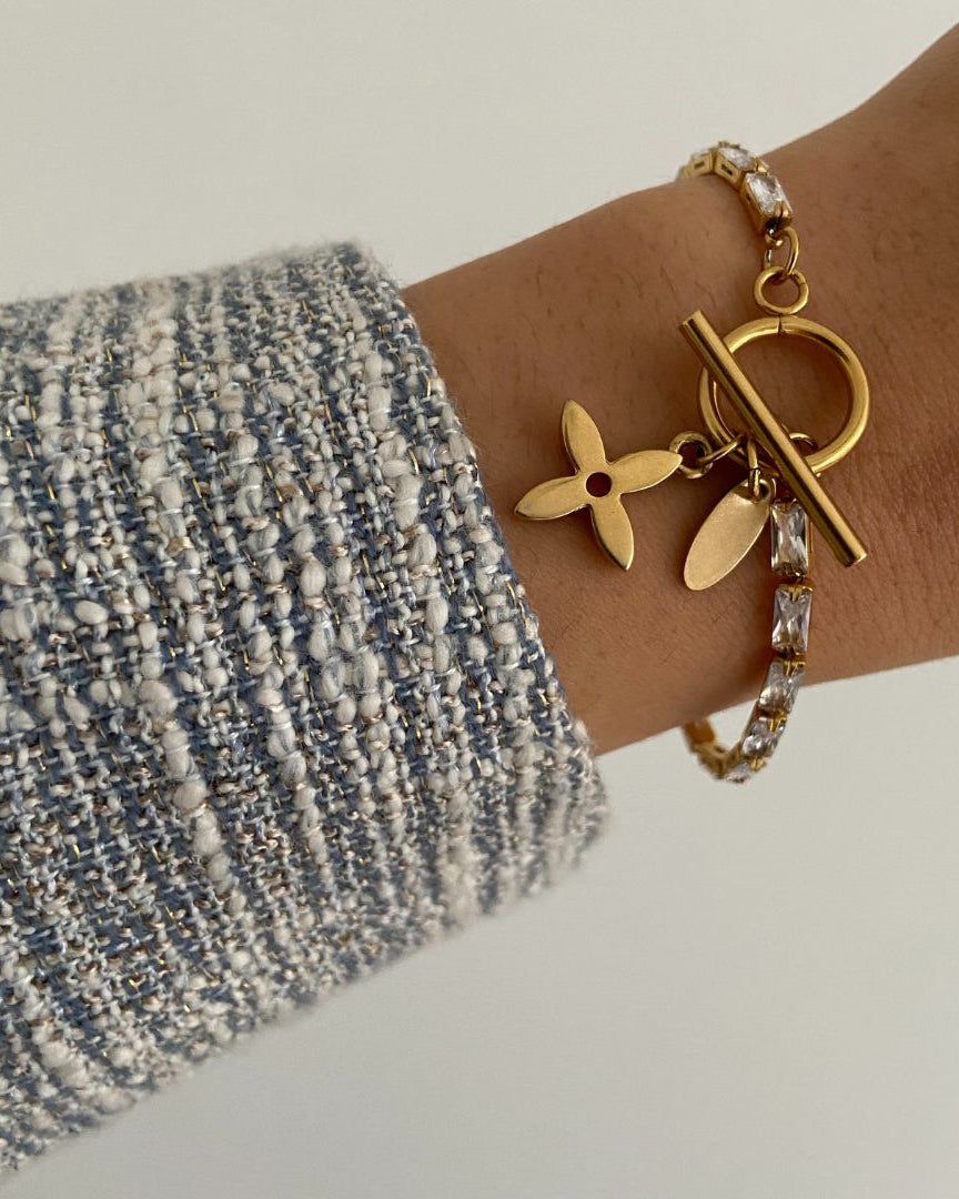 Authentic Louis Vuitton Pendant Reworked Diamante Bracelet