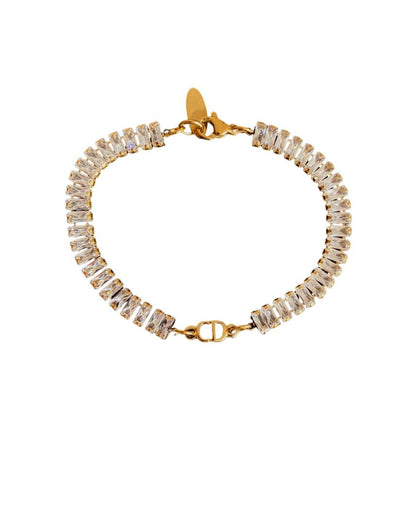 Authentic Dior CD Initials Pendant- Reworked Diamante Bracelet