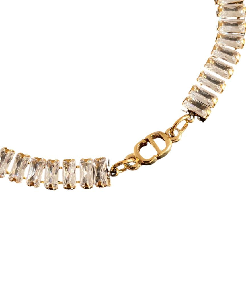 Authentic Dior CD Initials Pendant- Reworked Diamante Bracelet