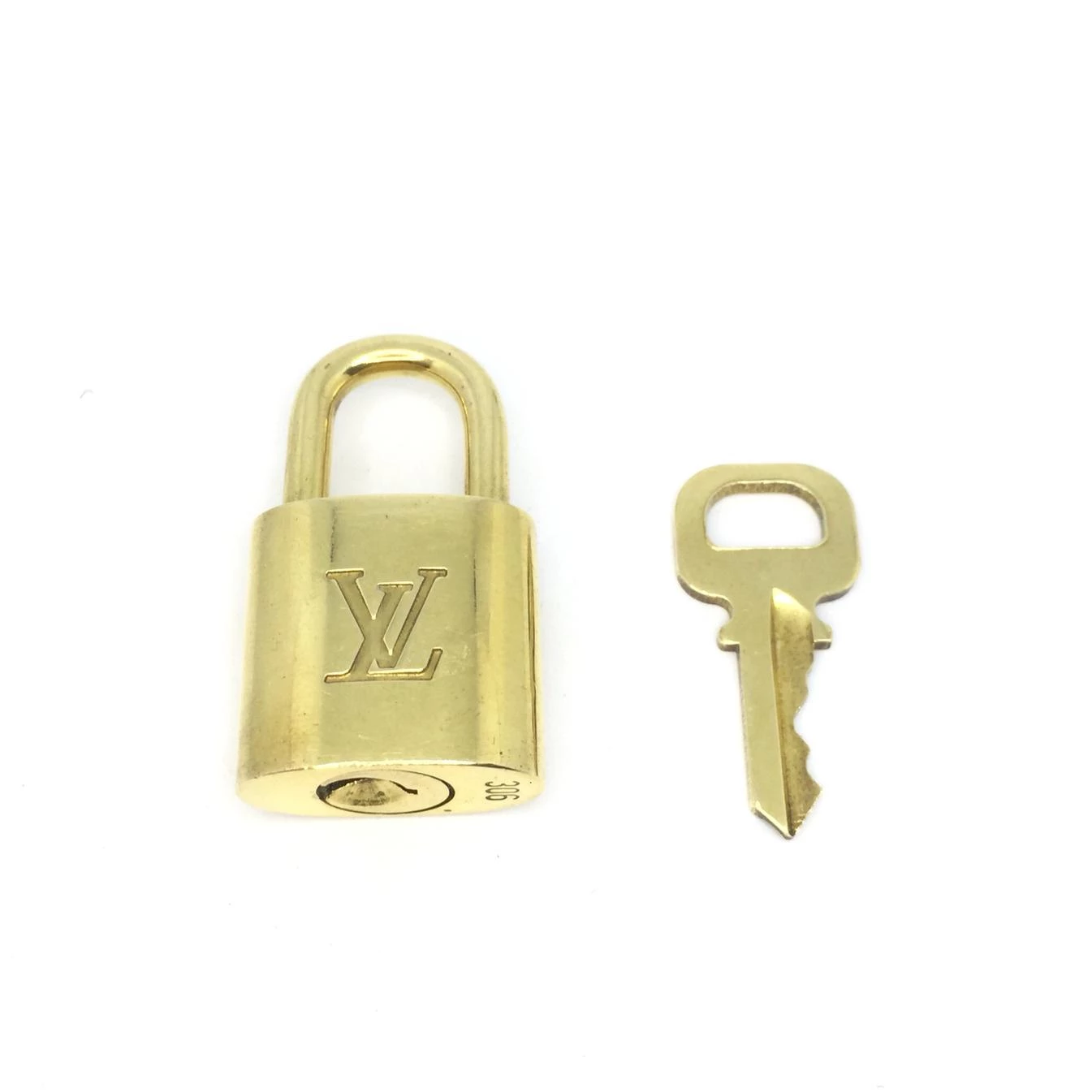 Authentic Louis Vuitton Padlock Set Key + Lock brass - Boutique SecondLife