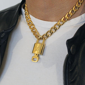 Louis Vuitton Padlock with Chunky Chain Necklace For Him - Boutique SecondLife