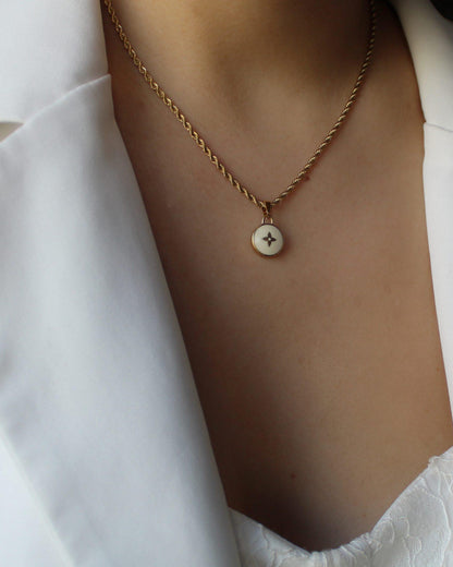 Authentic Louis Vuitton White Pendant- Necklace - Boutique SecondLife