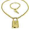 Louis Vuitton Padlock Necklace Bracelet Key Set for Him - Boutique SecondLife