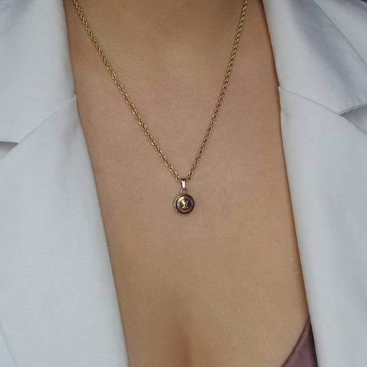 Authentic Louis Vuitton Logo Pastilles Pendant Necklace - Boutique SecondLife