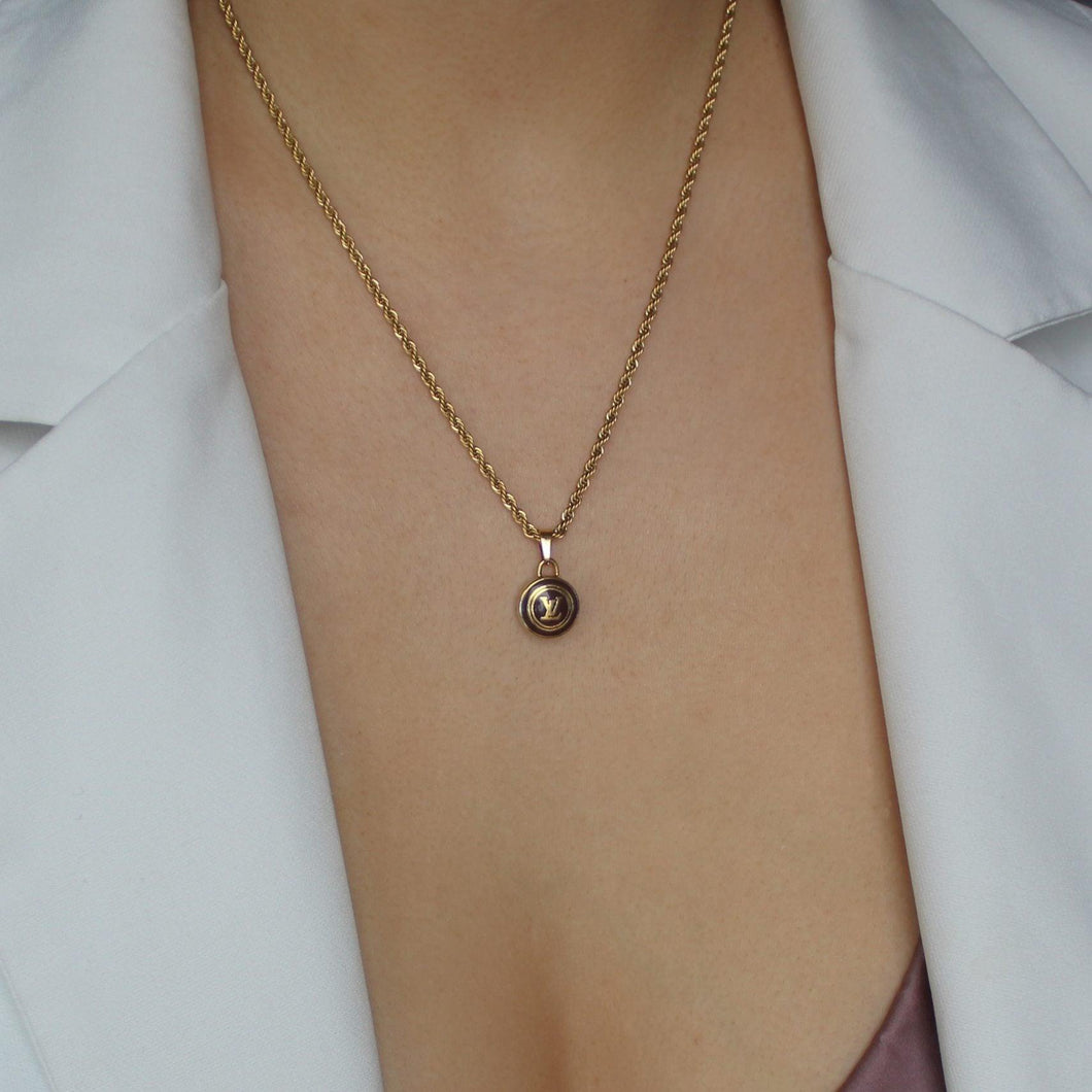 Authentic Louis Vuitton Logo Pastilles Pendant Necklace - Boutique SecondLife