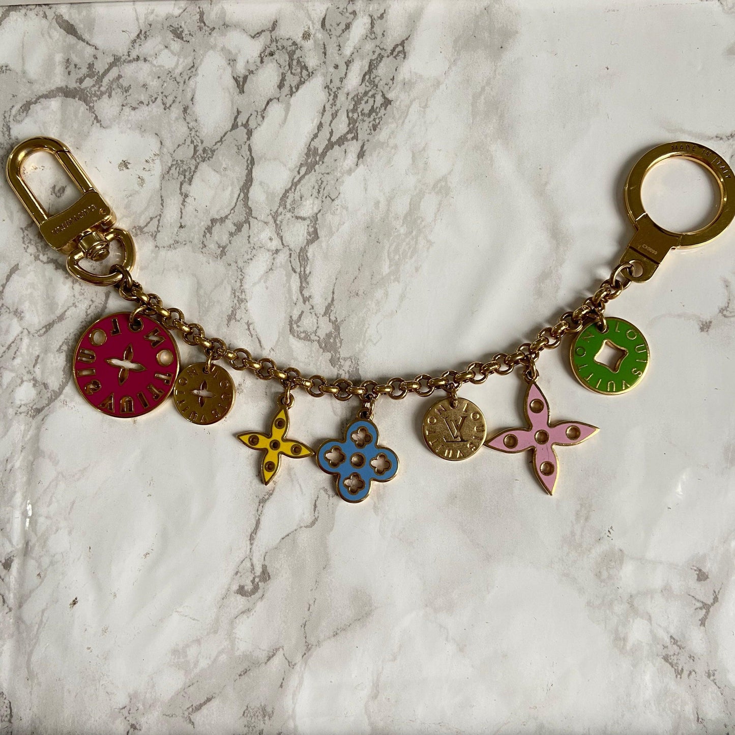 Authentic Looping Charm Green & Fuscia - Reworked Necklace - Boutique SecondLife