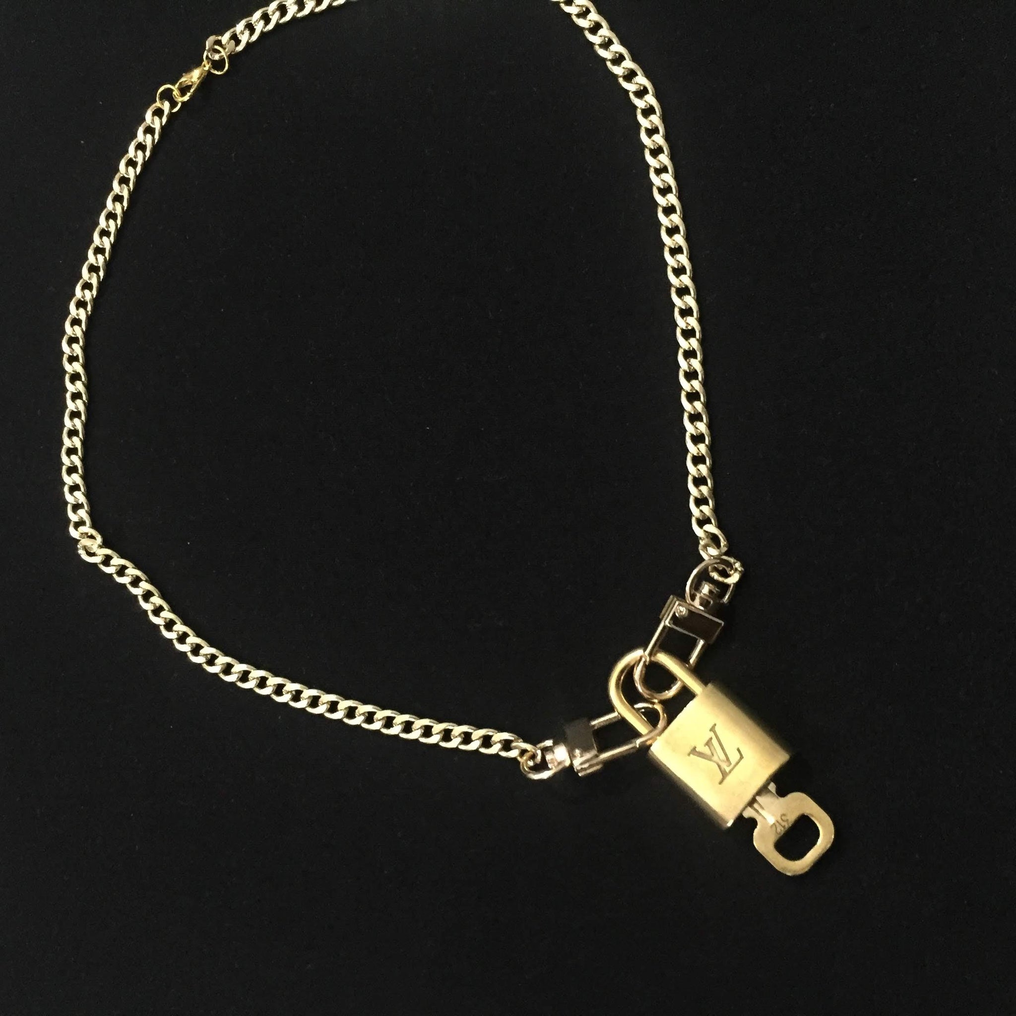 Louis Vuitton Set Lock Cuban Chain Necklace with Key Bracelet For Him –  Boutique SecondLife
