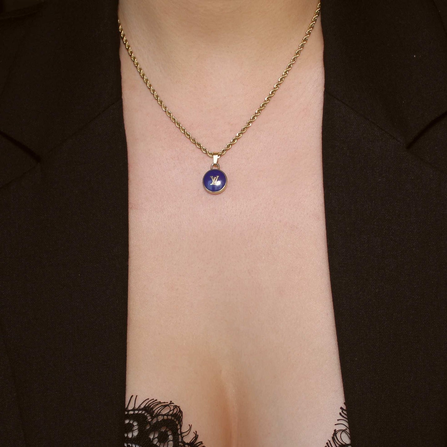 Authentic Louis Vuitton Logo Pendant- Necklace - Boutique SecondLife