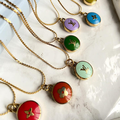 Blu Flower Reworked Pastilles Pendant - Boutique SecondLife