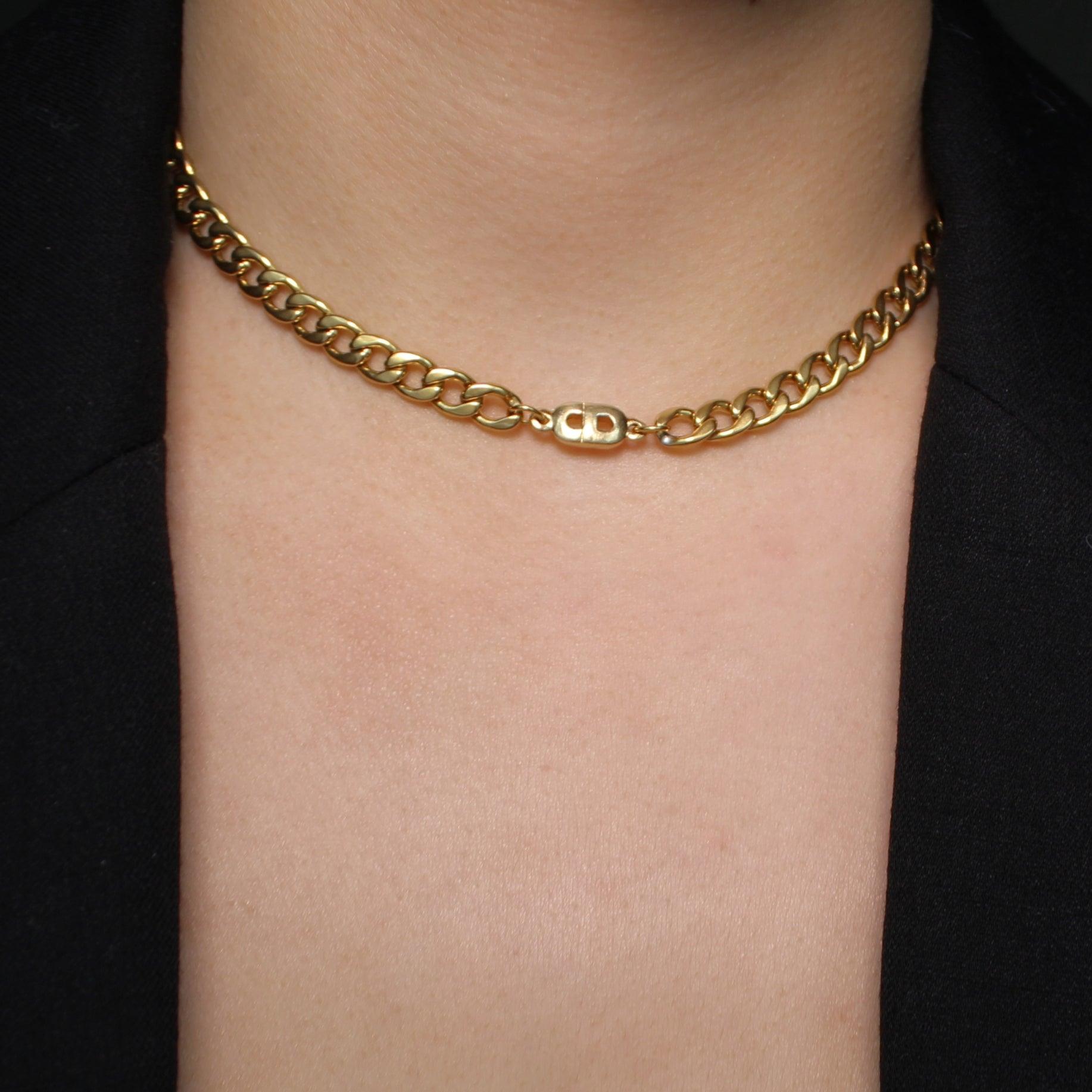 Authentic Mini Dior pendant -Repurposed Choker - Boutique SecondLife