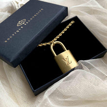 Load image into Gallery viewer, Authentic Louis Vuitton Padlock with Rope Chain Necklace - Boutique SecondLife
