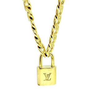 Reworked Vintage Chunky Louis Vuitton Padlock Necklace