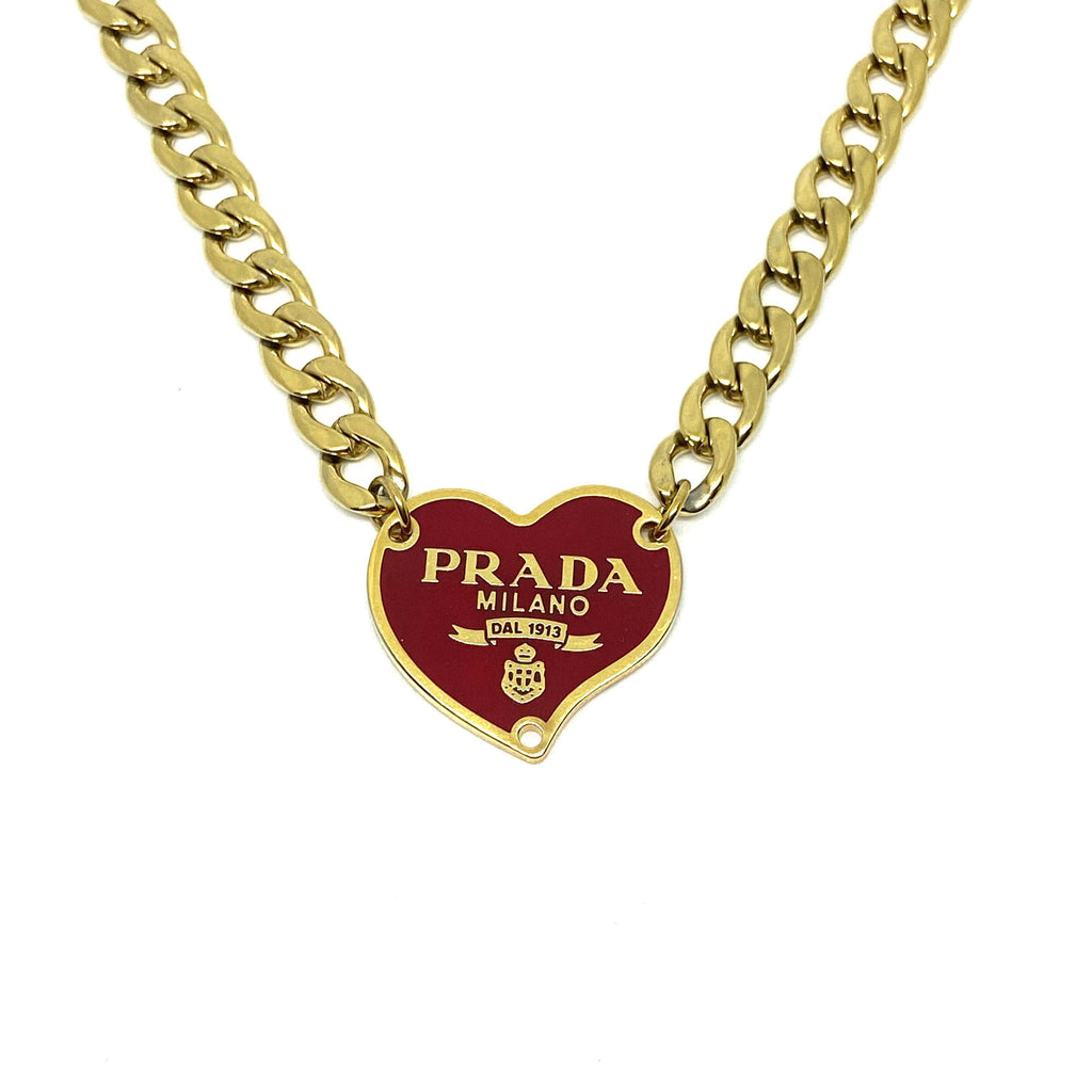 Red prada heart necklace Clearance
