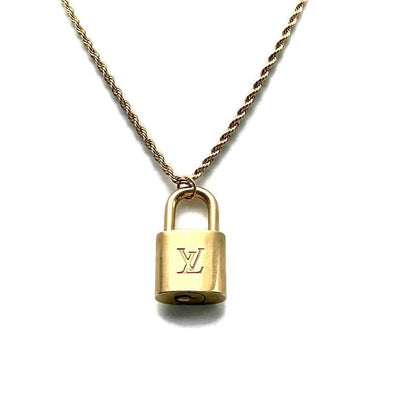 Authentic Louis Vuitton Padlock with Rope Chain Necklace - Boutique SecondLife
