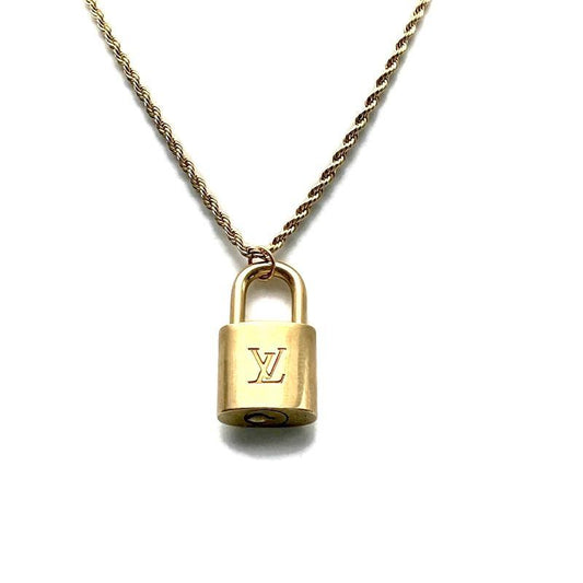 Authentic Louis Vuitton Padlock with Rope Chain Necklace - Boutique SecondLife