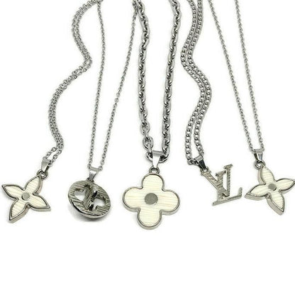 Authentic Louis Vuitton Logo Silver Charm- Reworked Necklace - Boutique SecondLife
