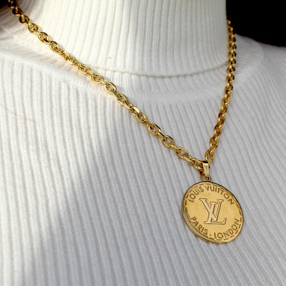 Authentic Louis Vuitton Large Round - Reworked Necklace - Boutique SecondLife