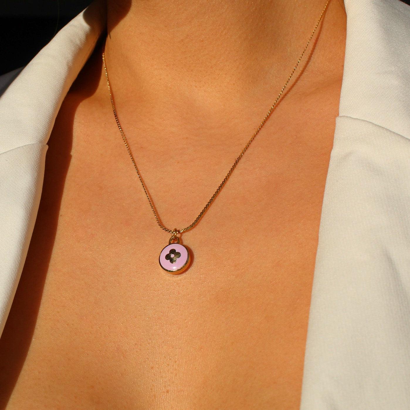 Authentic Louis Vuitton Purple Pendant- Necklace - Boutique SecondLife