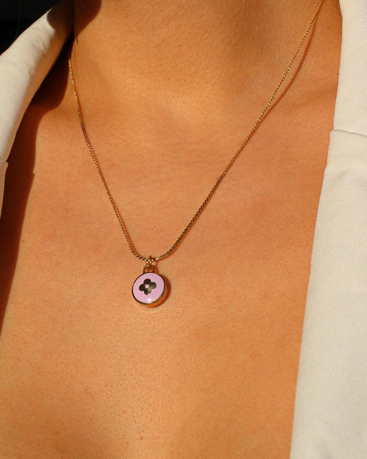 Authentic Louis Vuitton Purple Pendant- Necklace - Boutique SecondLife