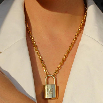 Louis Vuitton Padlock with Rolo Chain Necklace - Boutique SecondLife