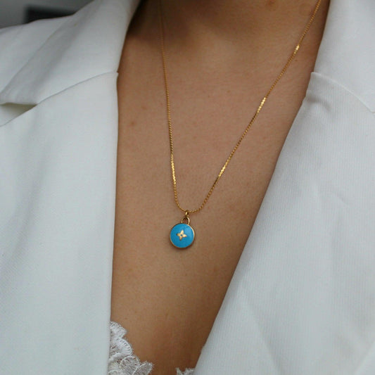 Blu Flower Reworked Pastilles Pendant - Boutique SecondLife