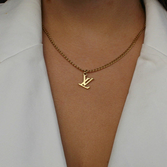 Authentic Louis Vuitton Logo Pendant- Necklace - Boutique SecondLife
