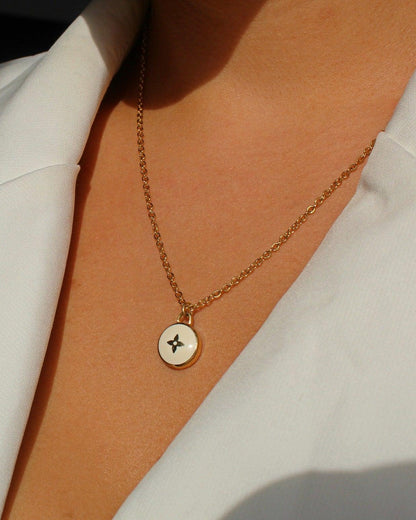 Authentic Louis Vuitton White Pendant- Necklace - Boutique SecondLife