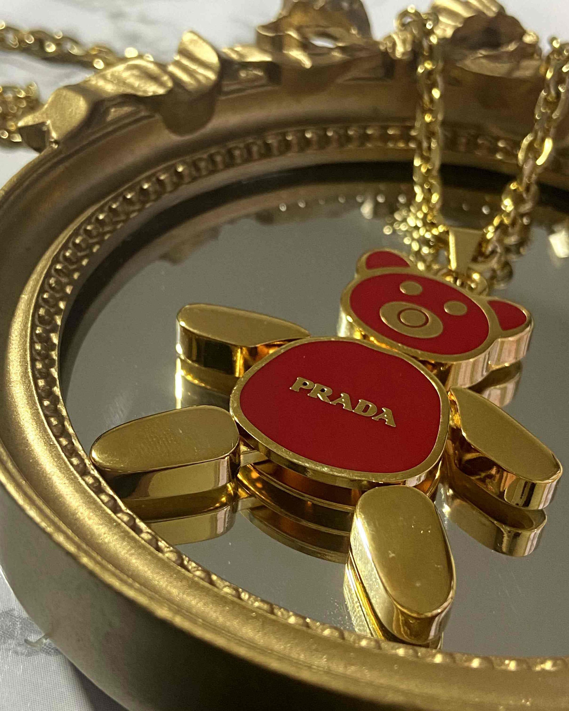 Big Authentic Prada Bear Reworked Necklace - Boutique SecondLife