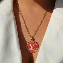Load image into Gallery viewer, Authentic Louis Vuitton Red Round Pendant- Reworked Necklace - Boutique SecondLife