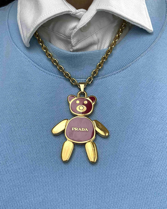 Big Authentic Prada Bear Reworked Necklace - Boutique SecondLife