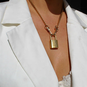 Louis Vuitton Padlock Necklace with Double Chain - Boutique SecondLife