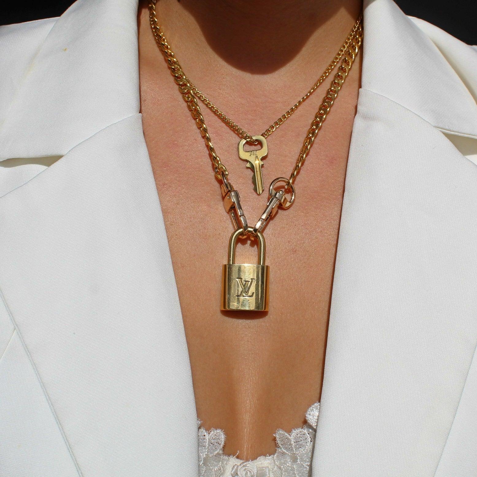 Louis Vuitton Padlock Necklace with Double Chain - Boutique SecondLife